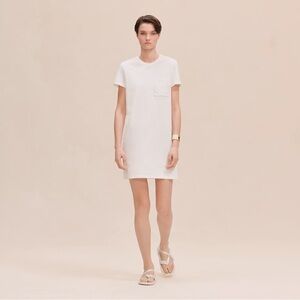 Hermes Embroidered pocket dress white 36(4)